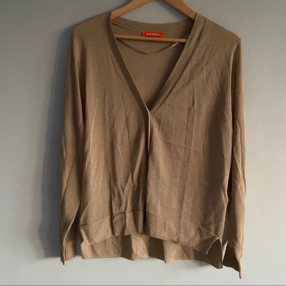 Like new thin cardigan Joe Fresh SZ L Sand colour